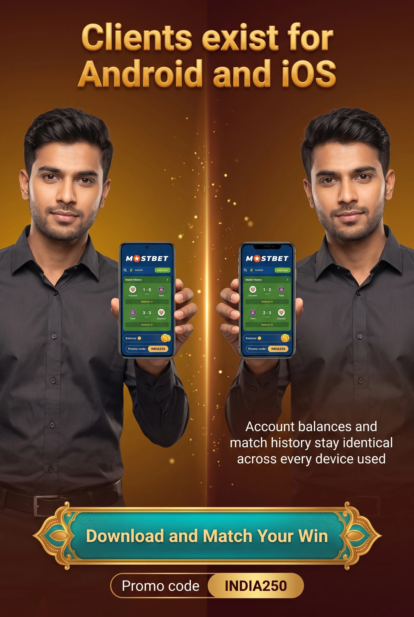 Mostbet mobile client on Android and iOS home screens