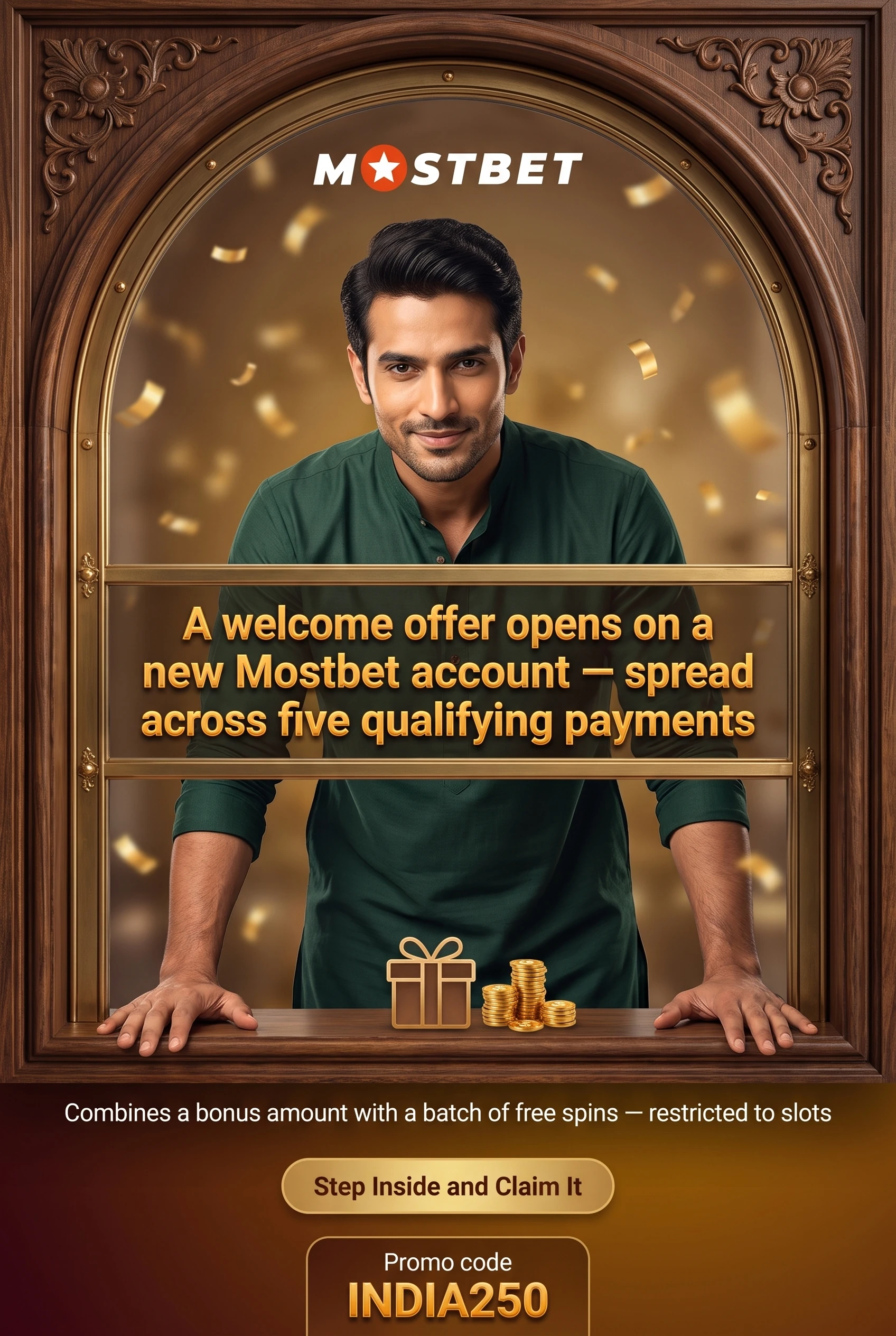 Mostbet first payment welcome offer banner