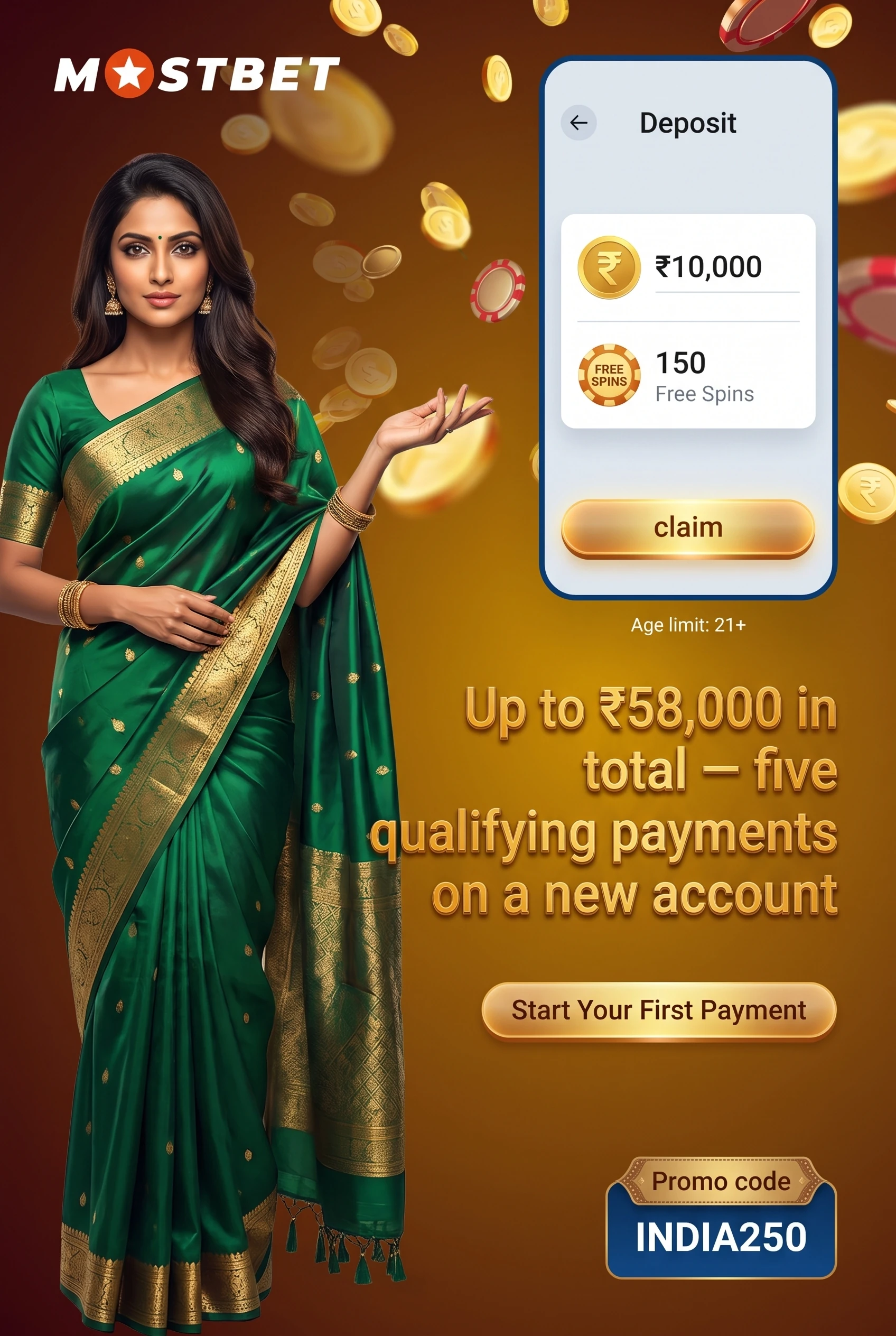 Mostbet welcome offer terms table with bonus code