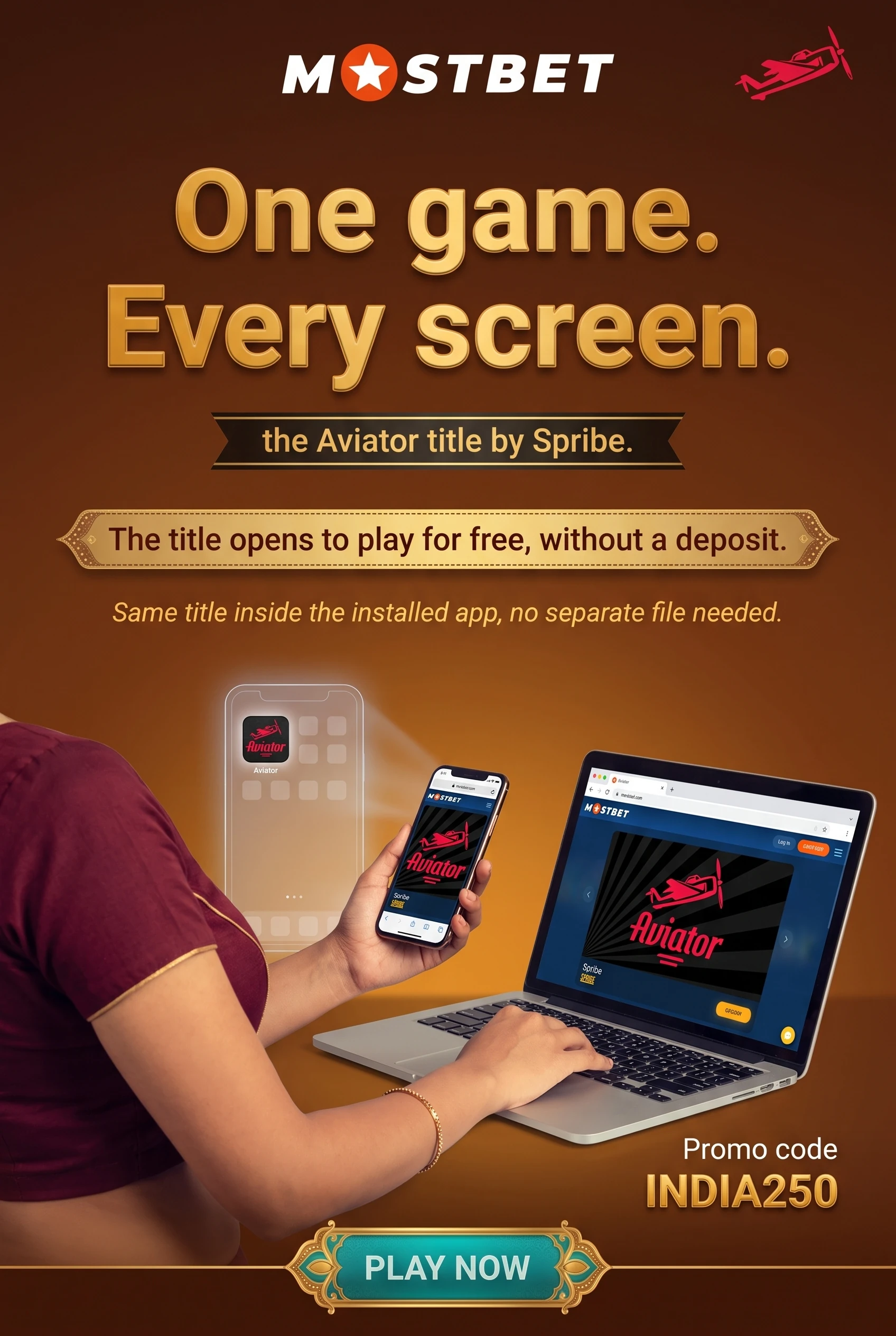 Ways to reach the Aviator demo across desktop, mobile browser and app