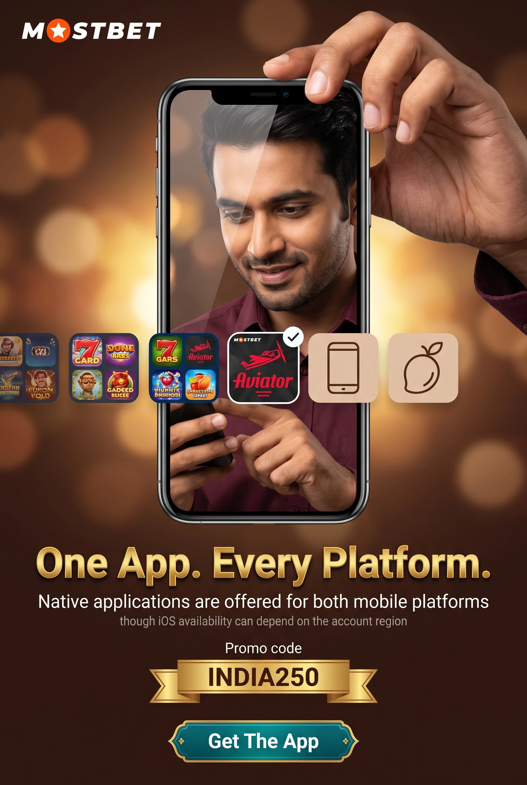Mostbet mobile app running the Aviator game