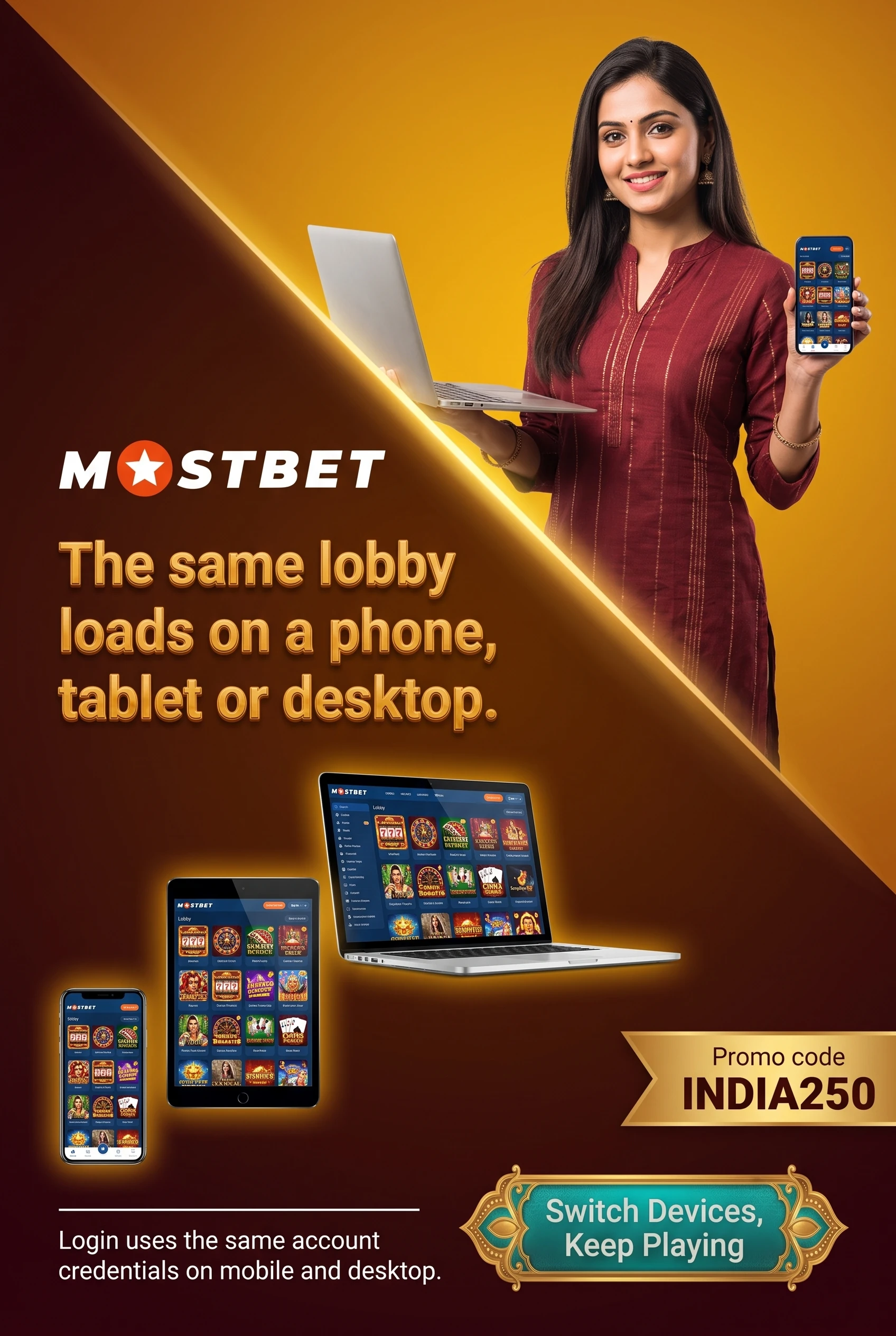 Mostbet casino catalogue open in a mobile browser
