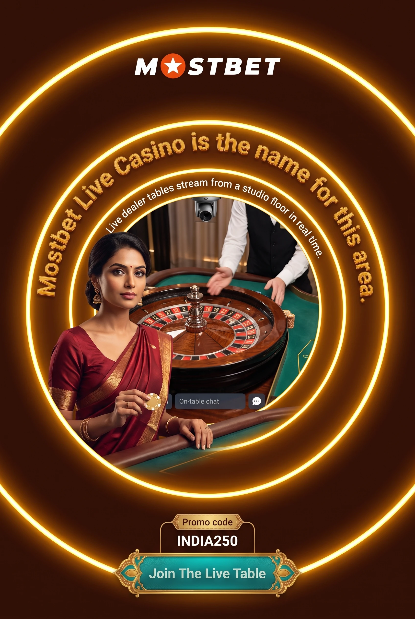 Live dealer tables in the Mostbet Live Casino area