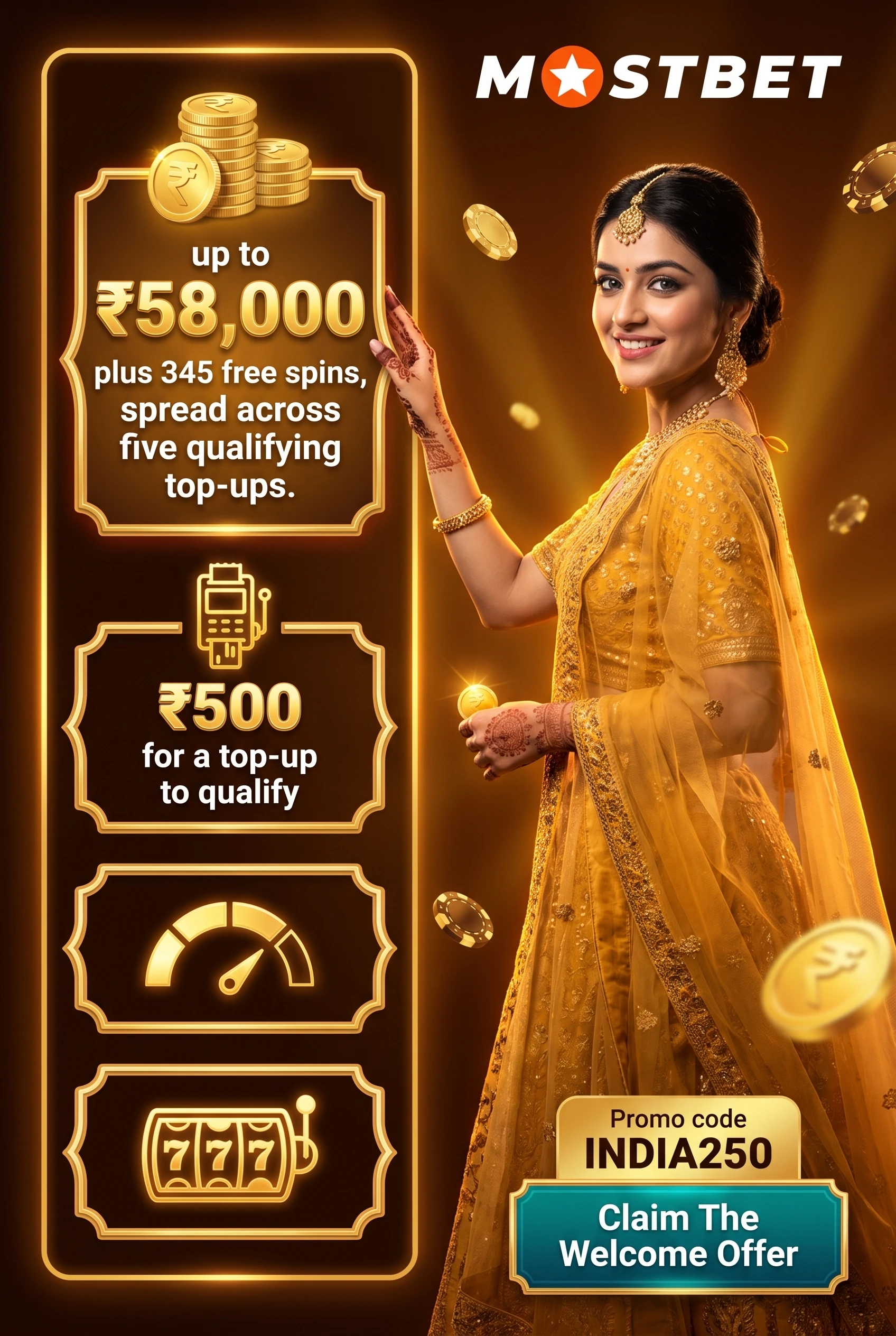 Table of what the Mostbet casino welcome offer covers
